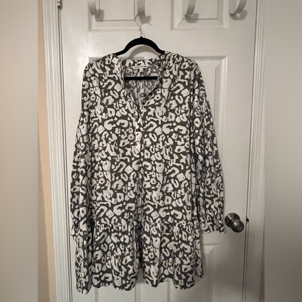 Shirt Dress with green cheetah print